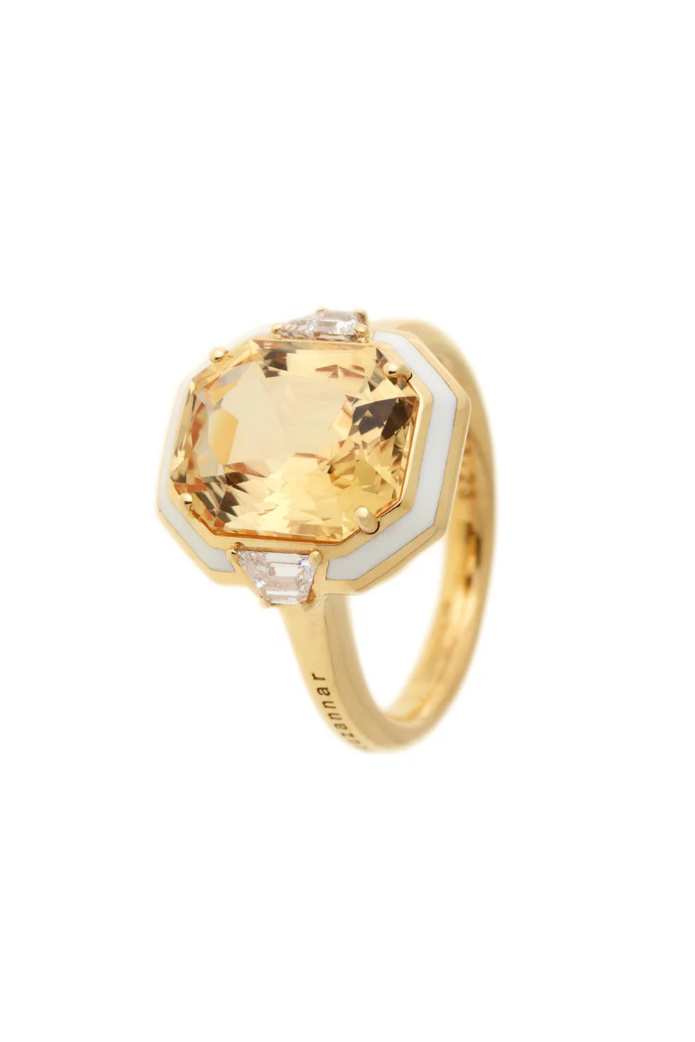 Gemma Enamel Topaz Ring