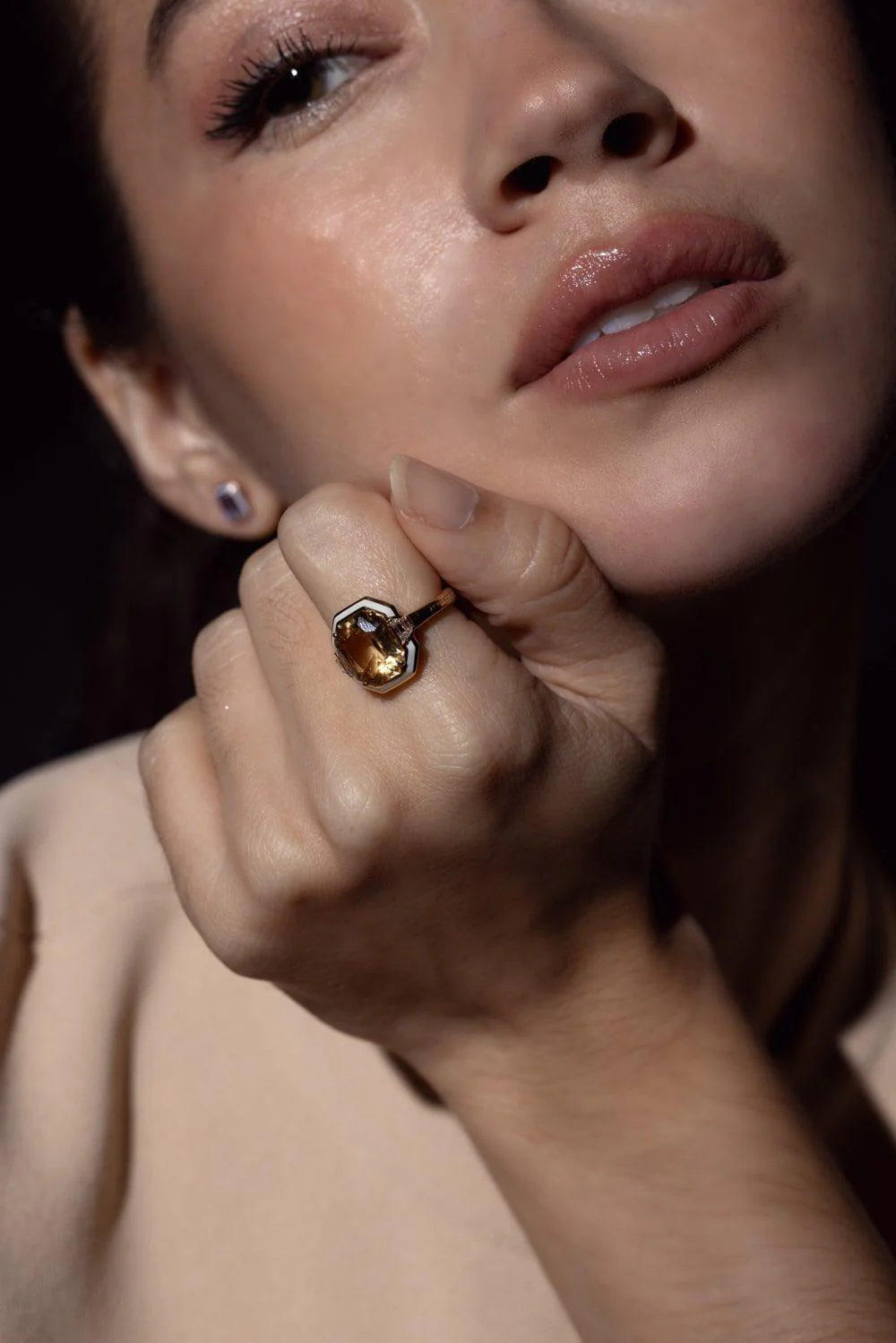 Gemma Enamel Topaz Ring - Image 3