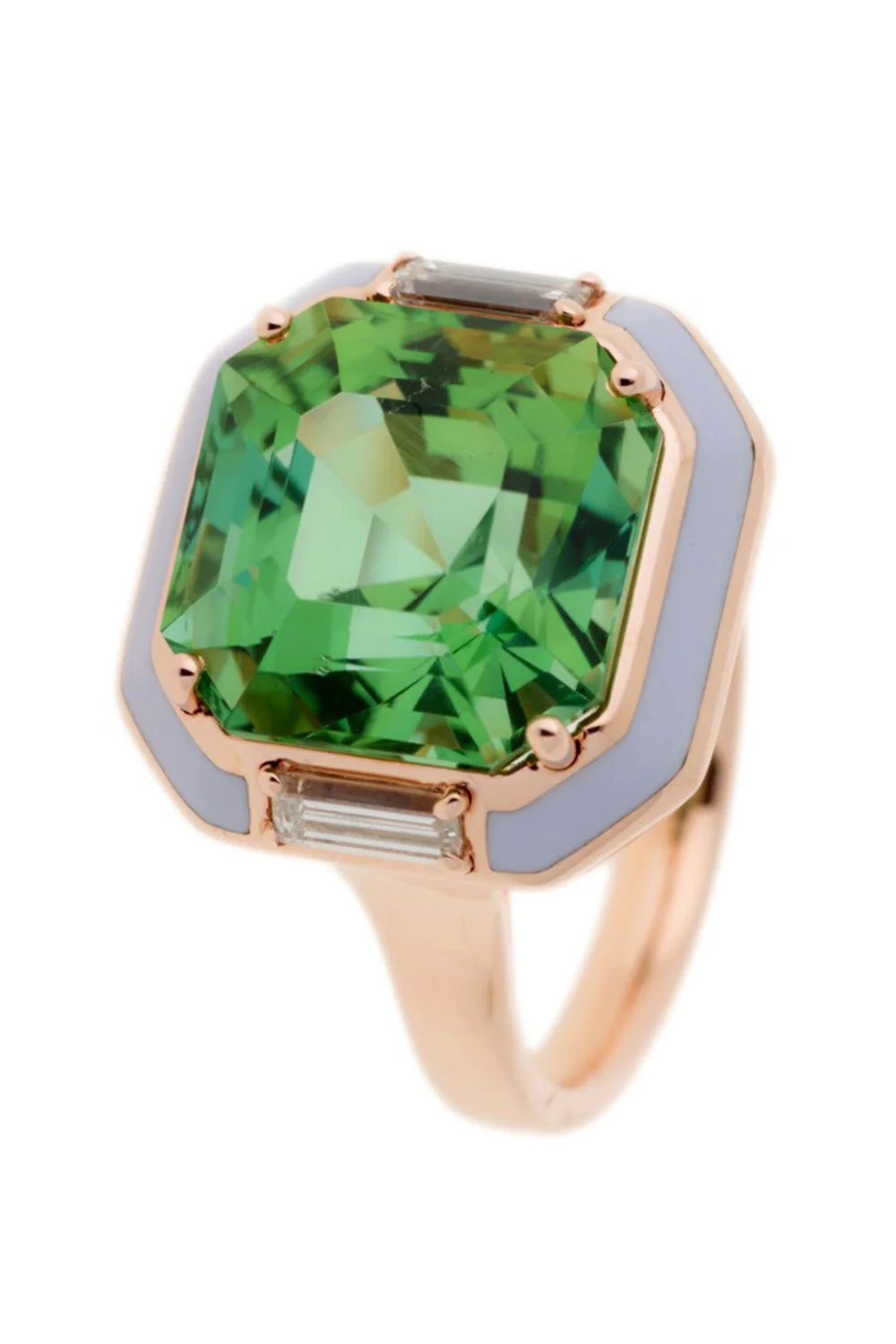 Gemma Lilac Enamel Tourmaline Ring
