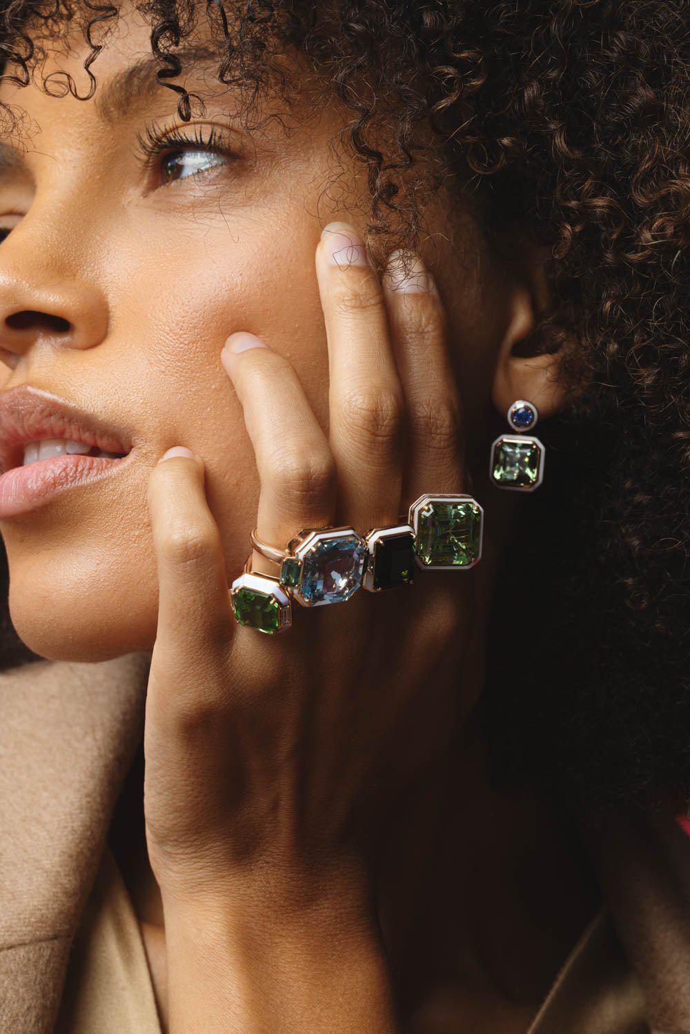 Gemma Lilac Enamel Tourmaline Ring - Image 3