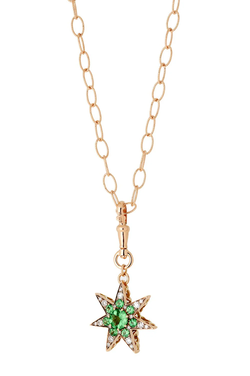 Istanbul Tsavorite Diamond Star Pendant Necklace