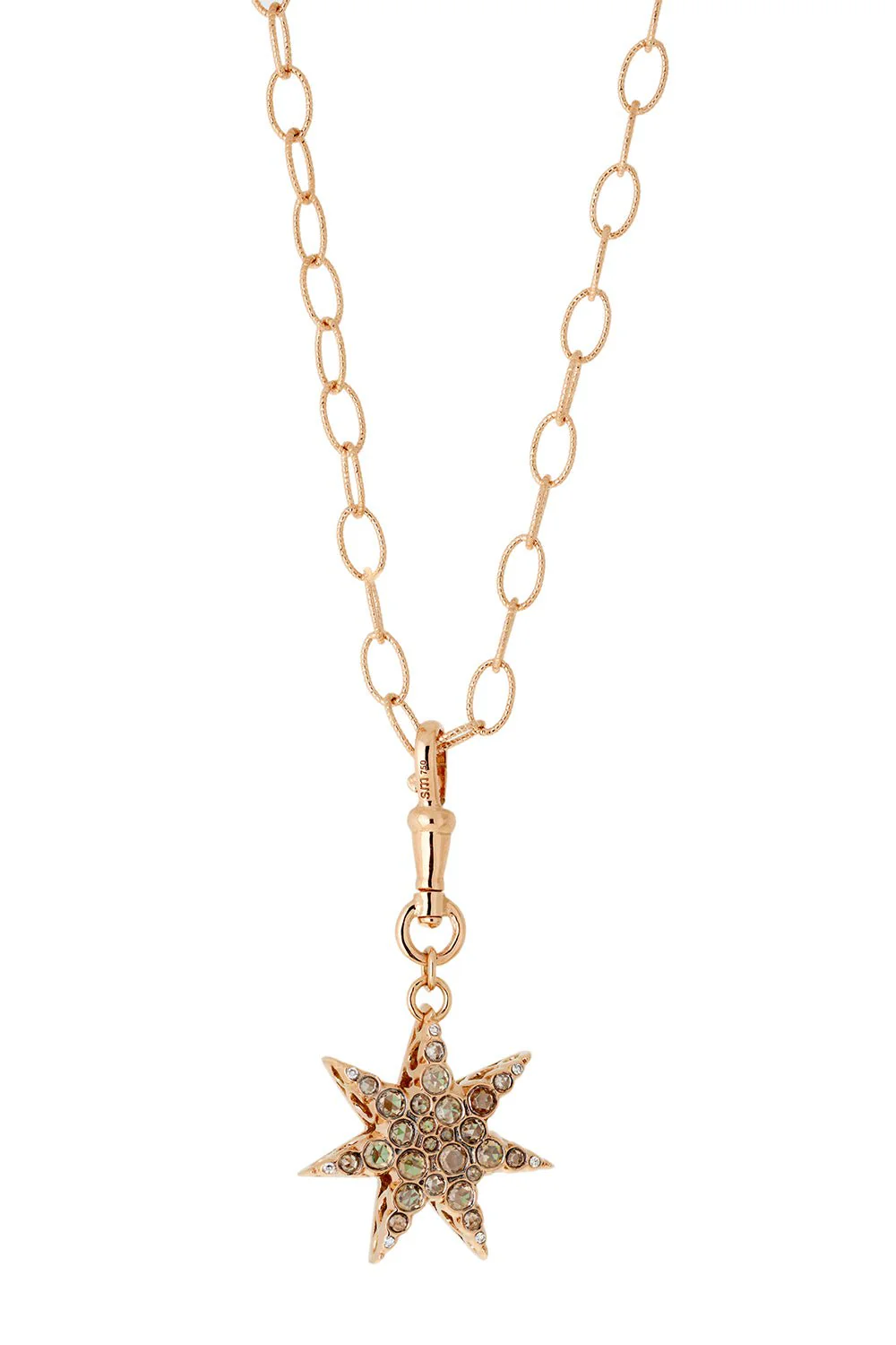 Istanbul Tsavorite Diamond Star Pendant Necklace - Image 5