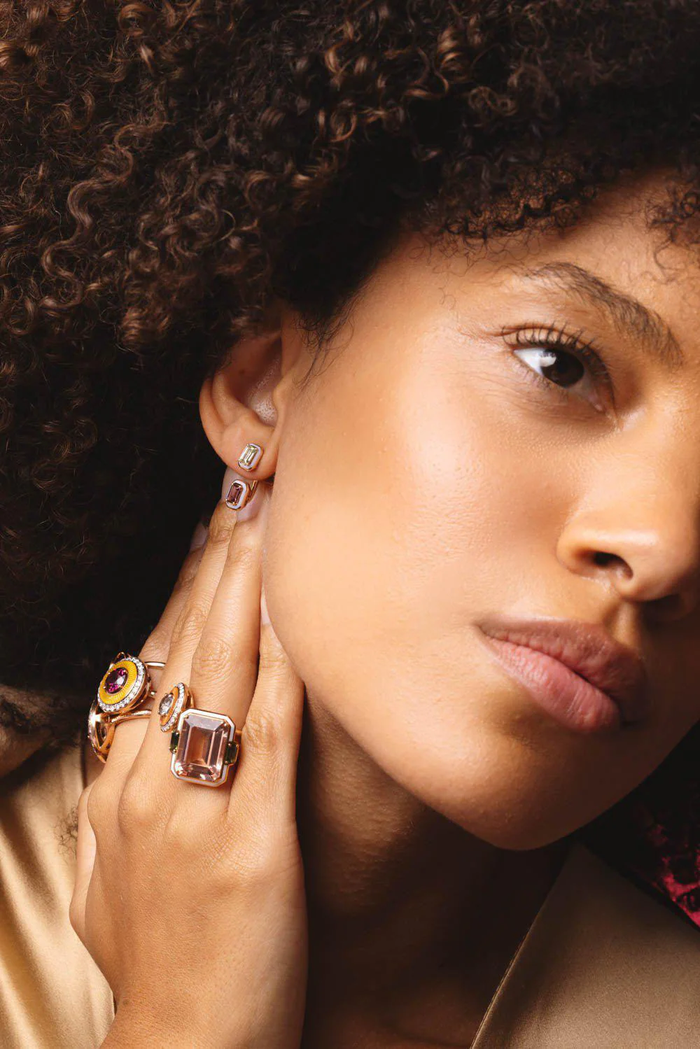 Mina Lilac Enamel Tourmaline Earrings - Image 3