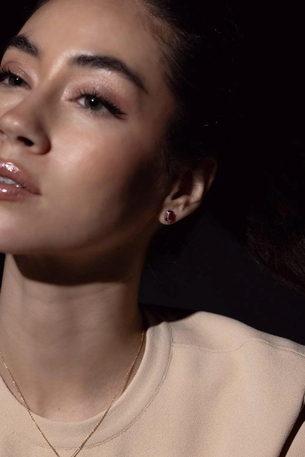 Mina Orange Sapphire Earrings - Image 3