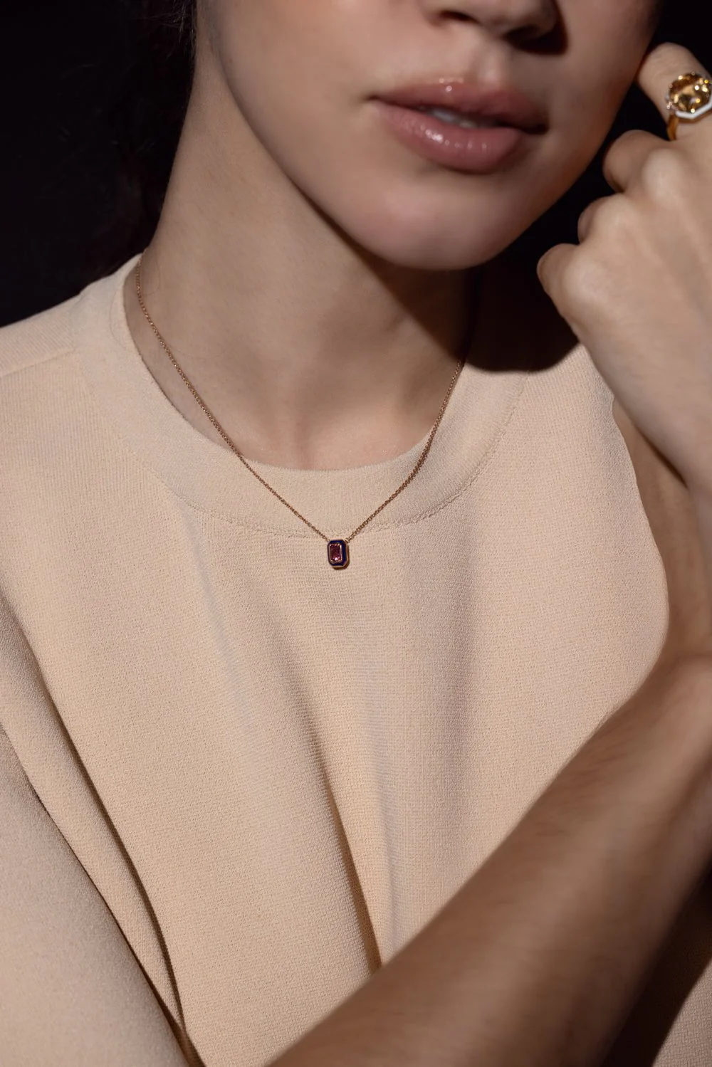 Mina Pink Tourmaline Necklace - Image 2