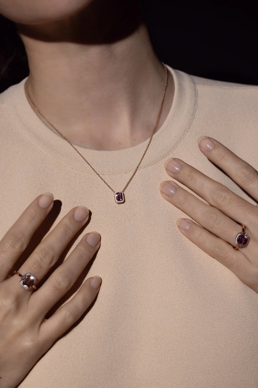 Mina Pink Tourmaline Necklace - Image 2