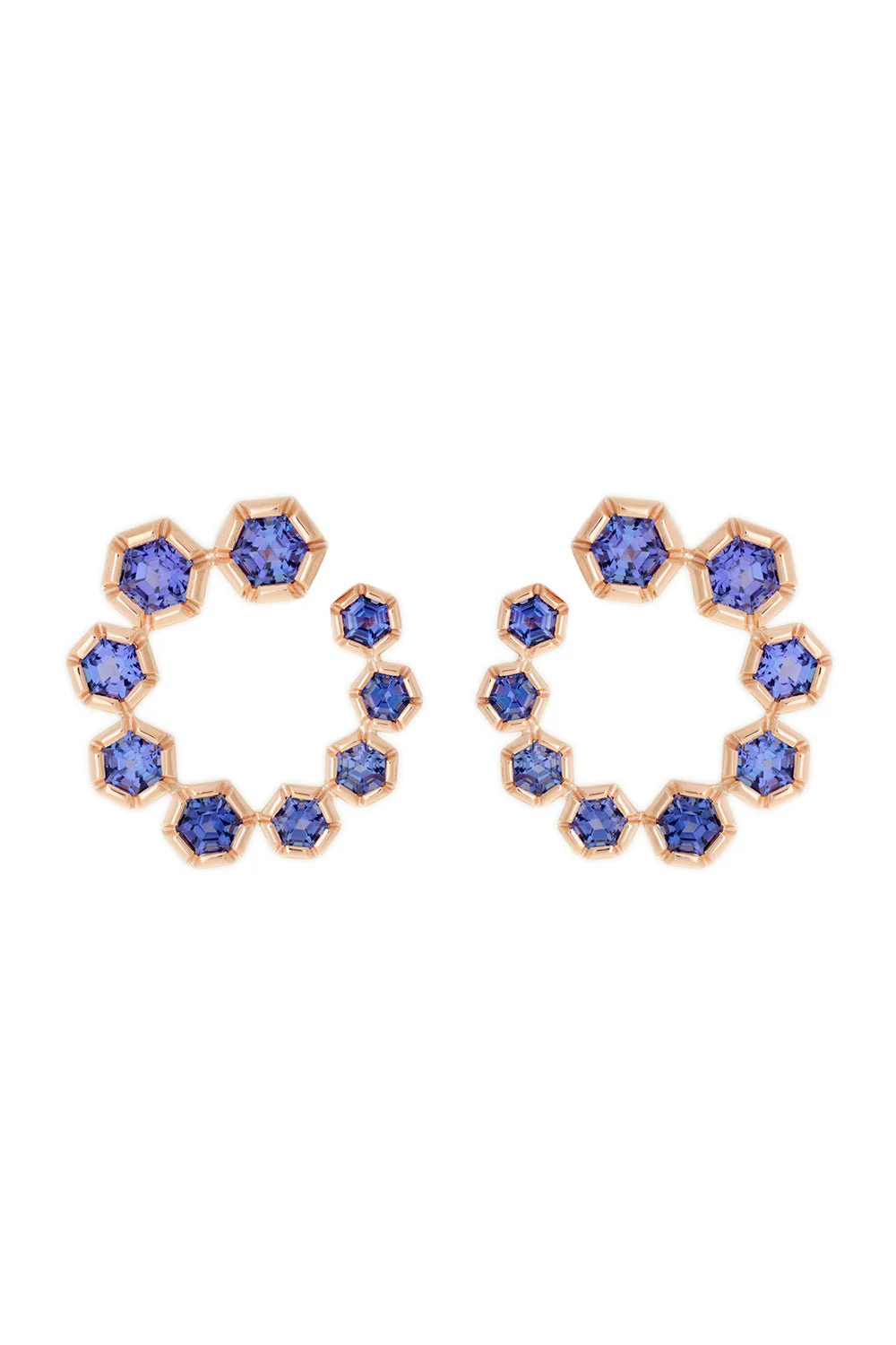 Open Circle Tanzanite Earrings