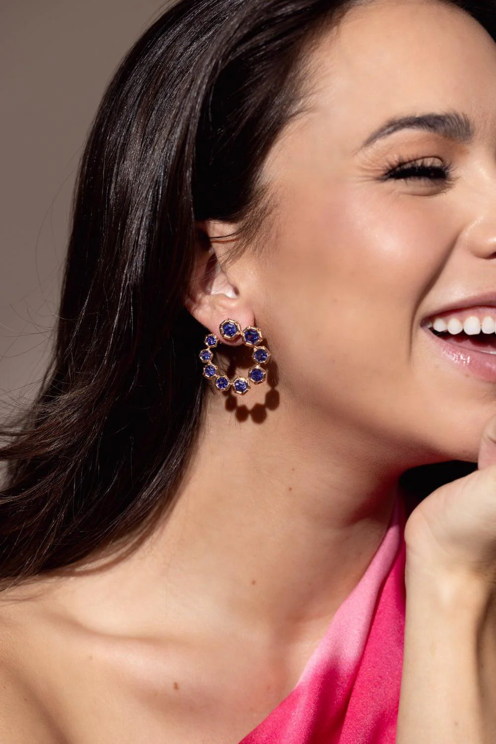 Open Circle Tanzanite Earrings - Image 2