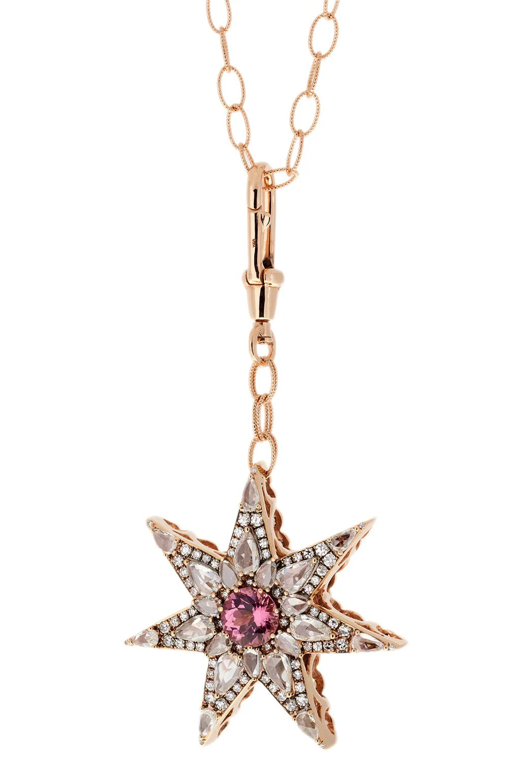 Pink Tourmaline Star Necklace
