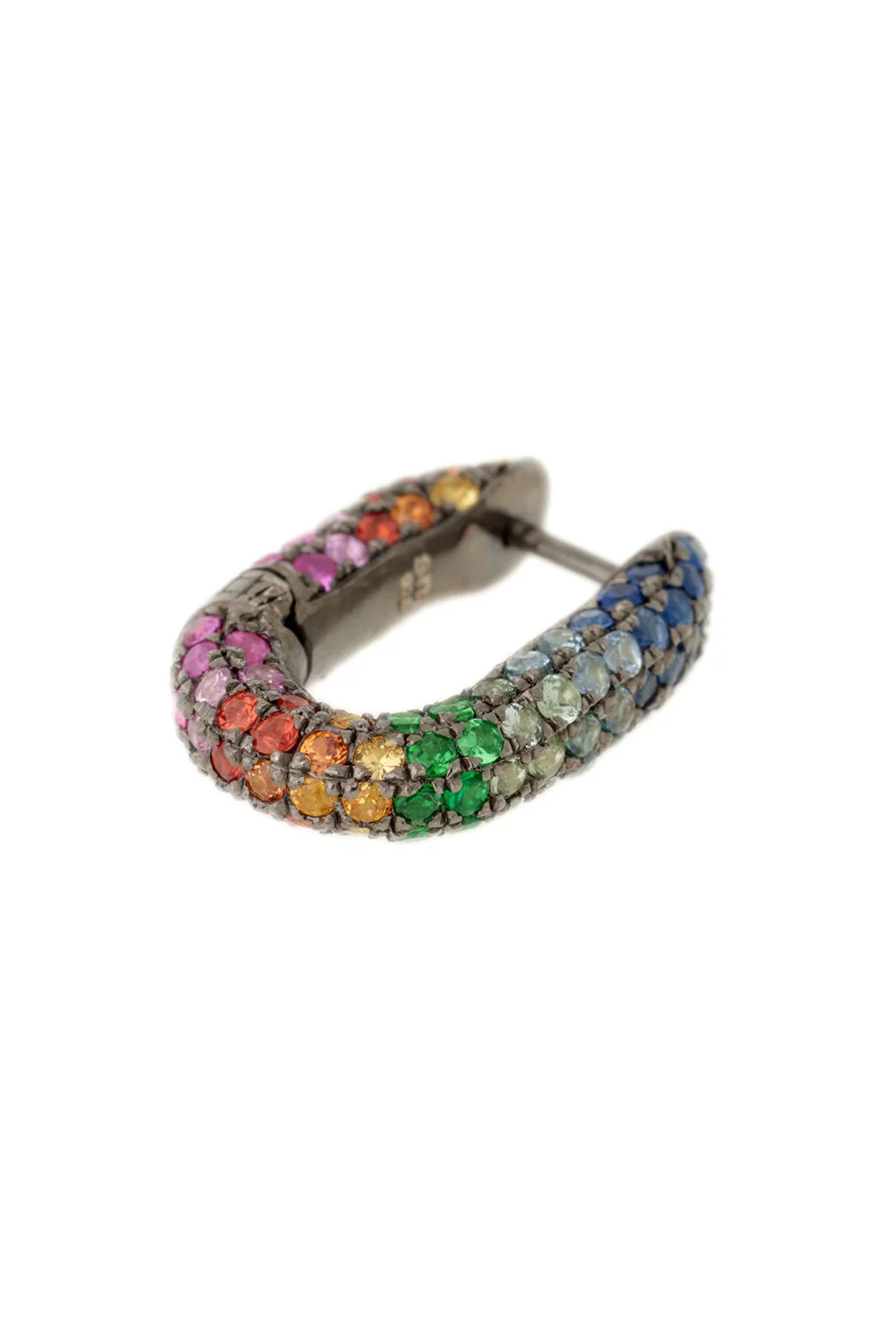 Single Link Rainbow Pave Earrings