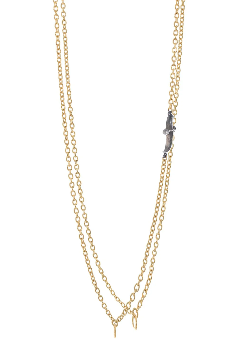 Delicate Double Strand Dagger Necklace