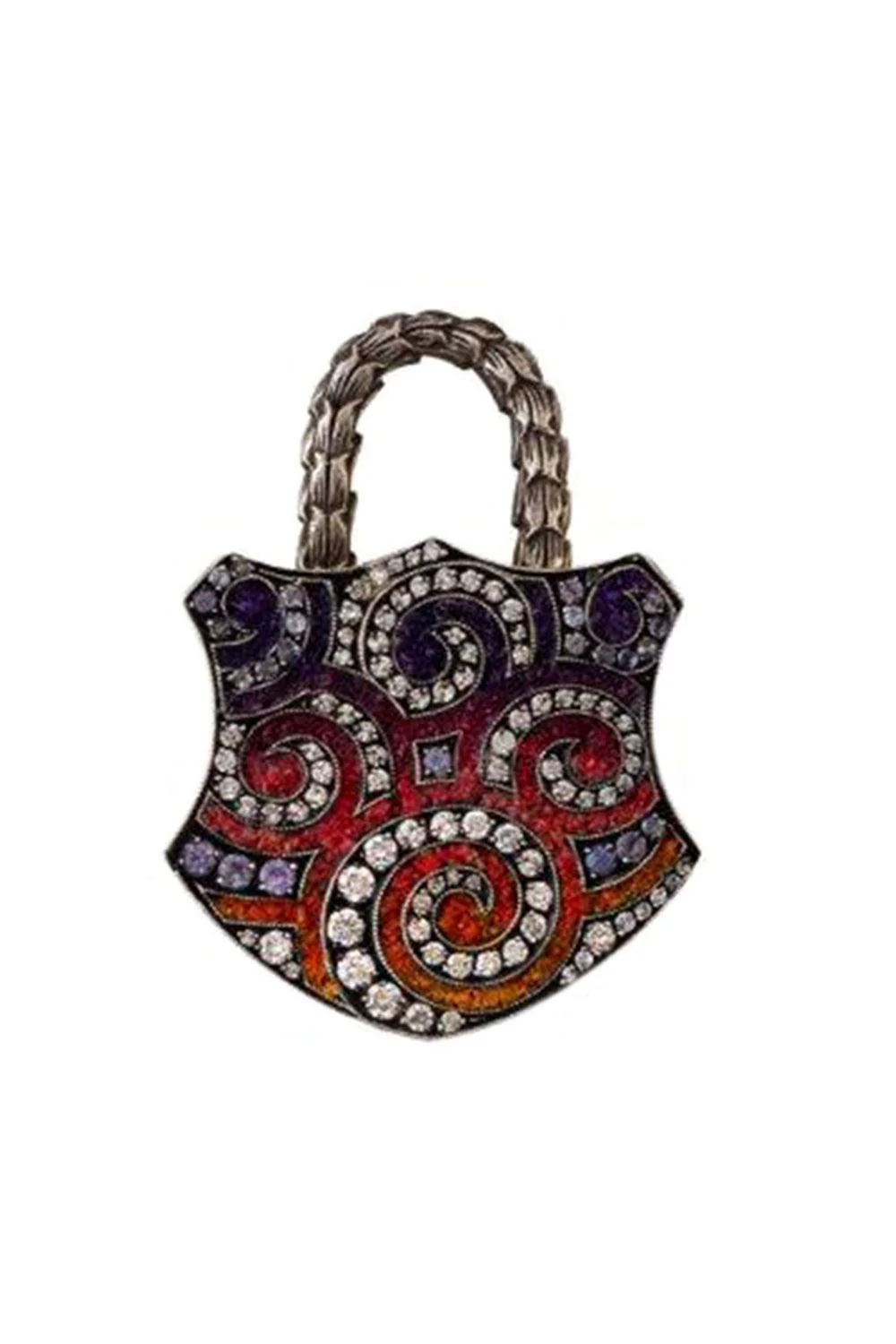 Diamond Tanzanite Ombre Padlock Pendant