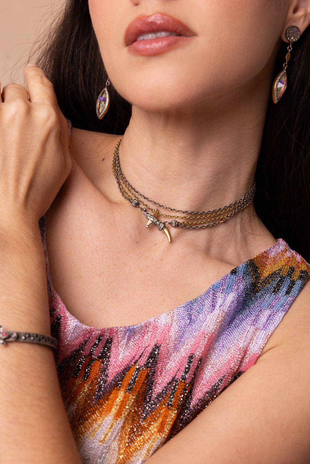 Double Strand Dagger Necklace - Image 3