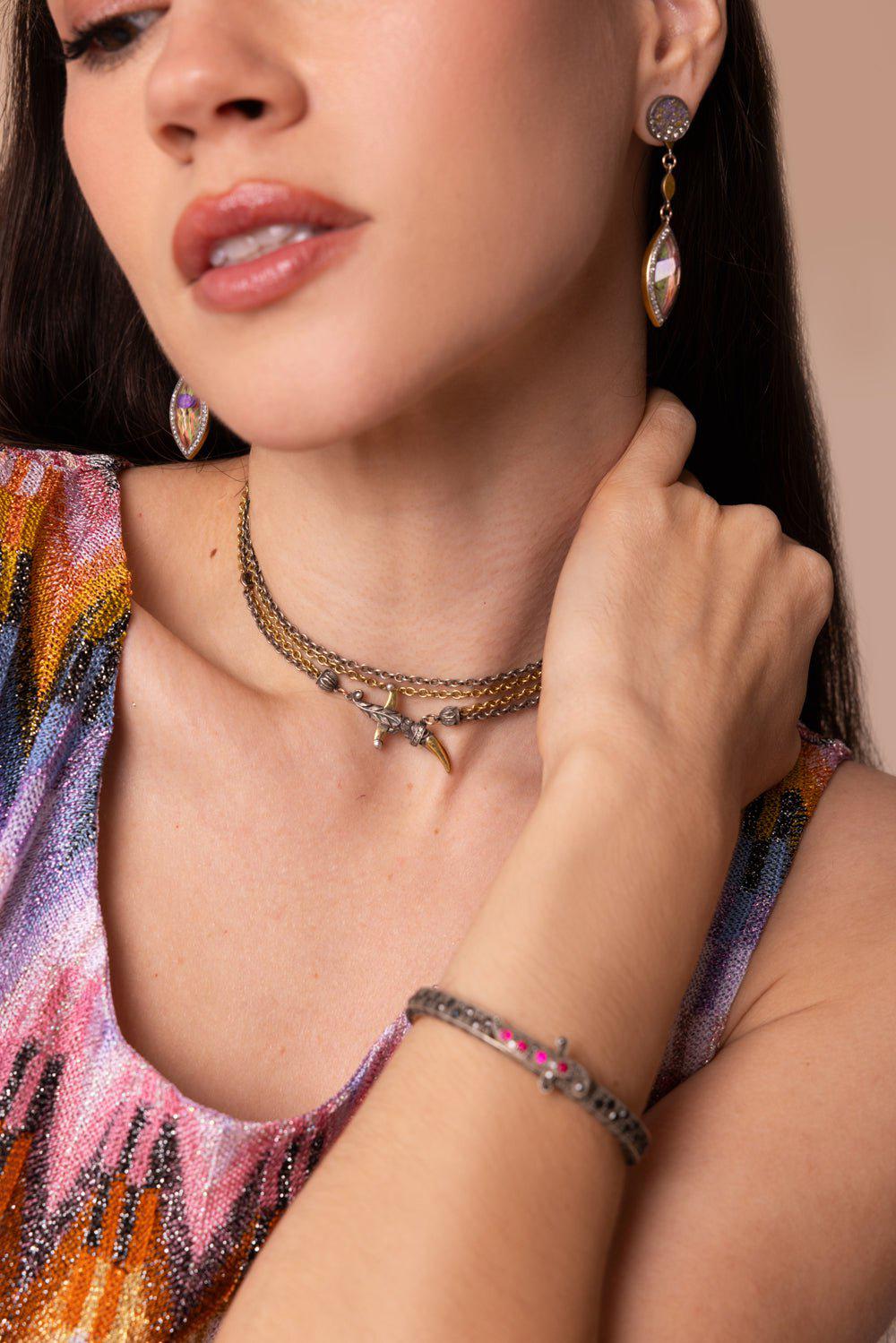 Double Strand Dagger Necklace - Image 5