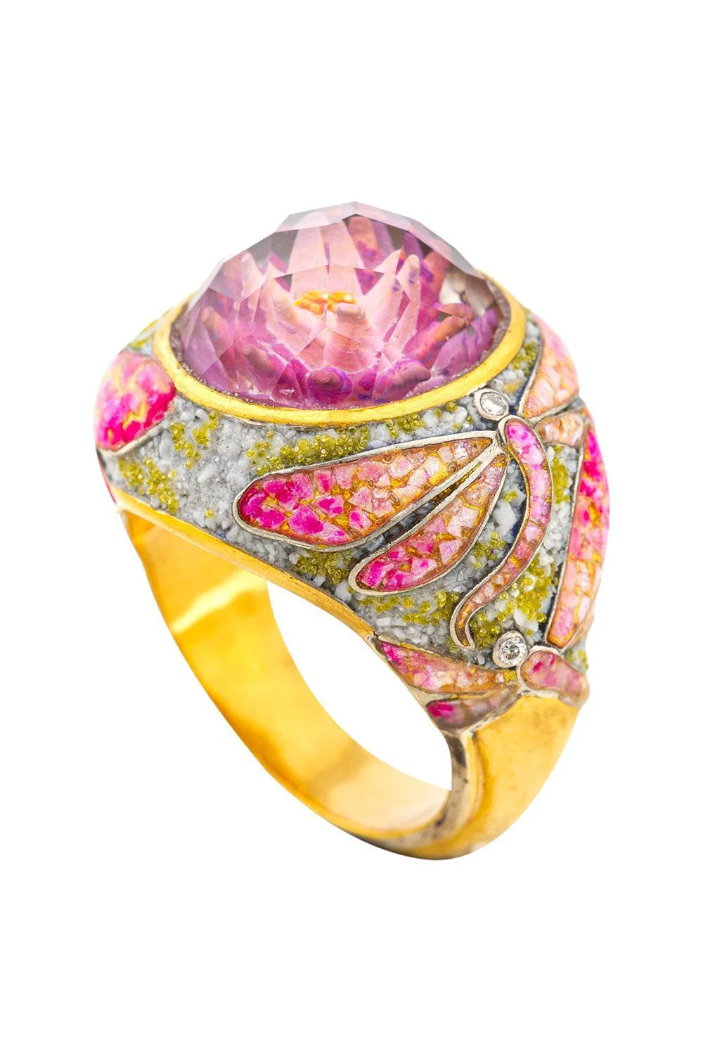 Flower Dragonfly Ring