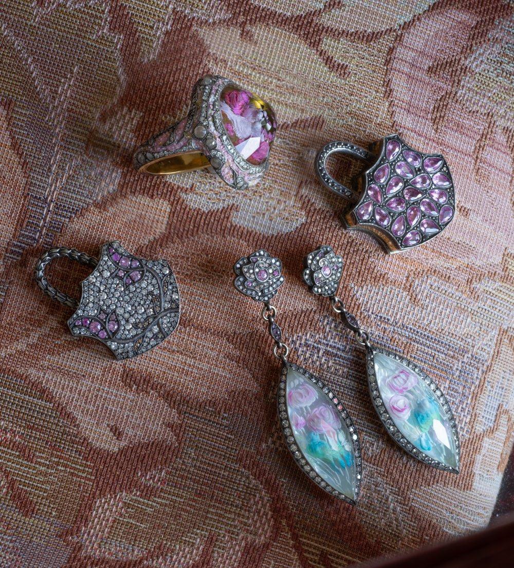 Large Pink Sapphire Padlock Pendant - Image 5