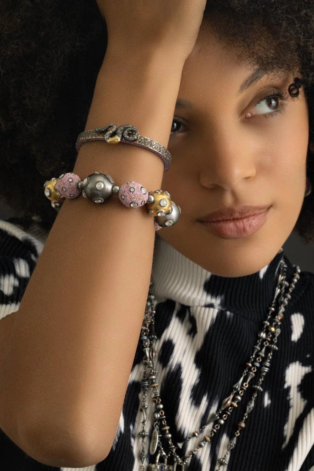 Pink Moasic Large Ball Bracelet - Image 4
