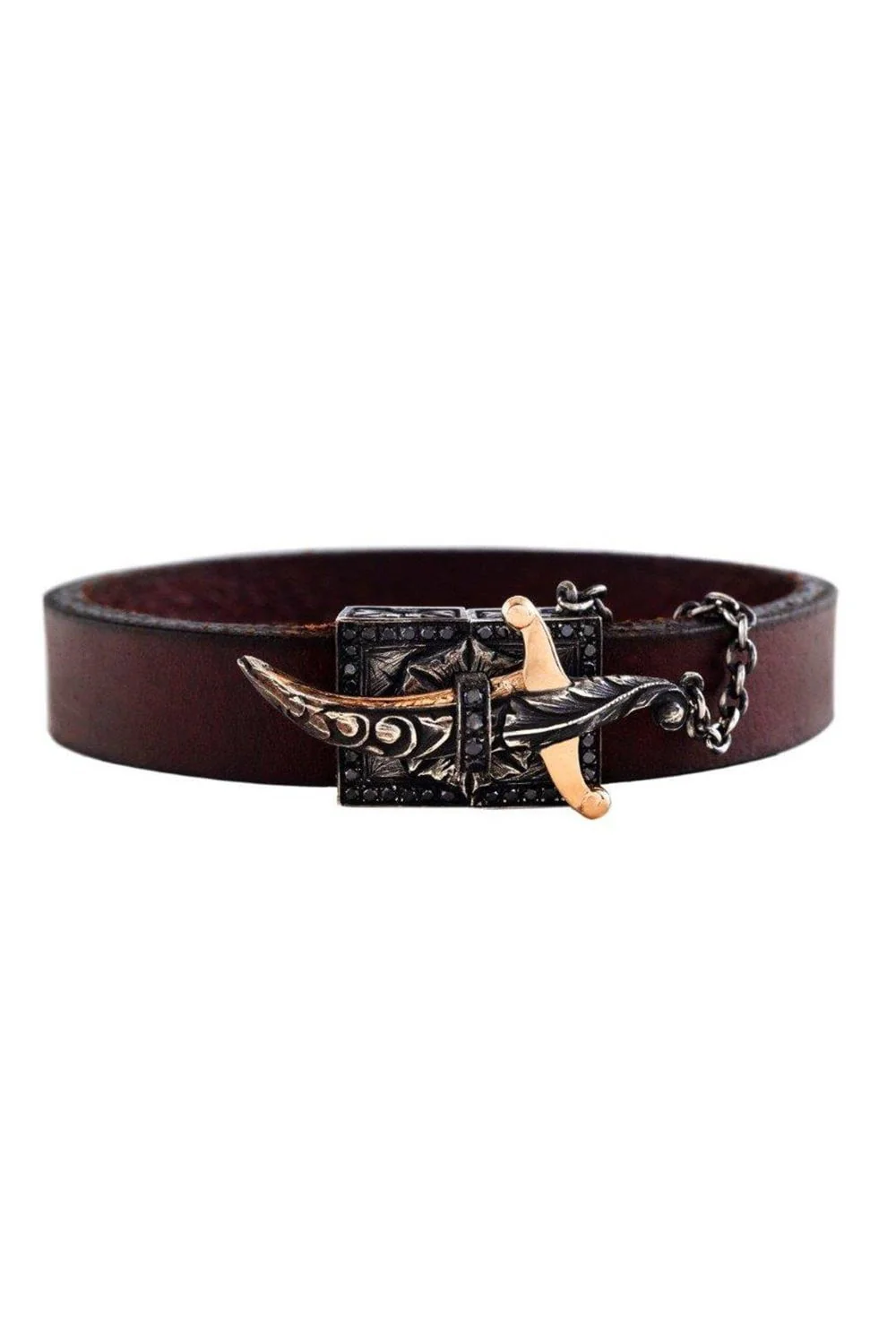 Leather Chasing Bracelet