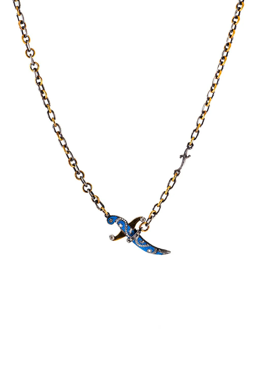 Micro Mosaic Dagger Necklace