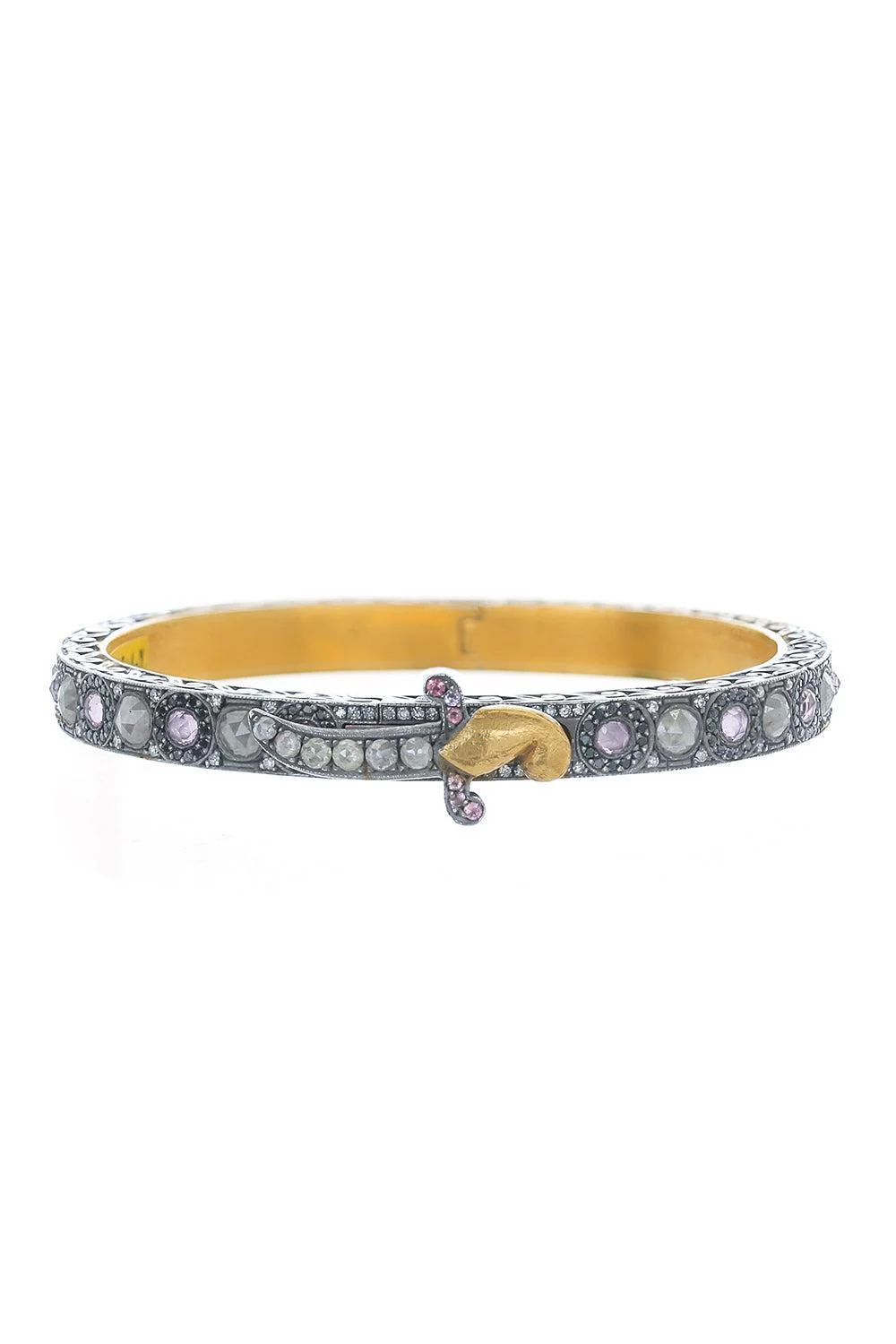 Milky Rough Diamond Bangle Bracelet