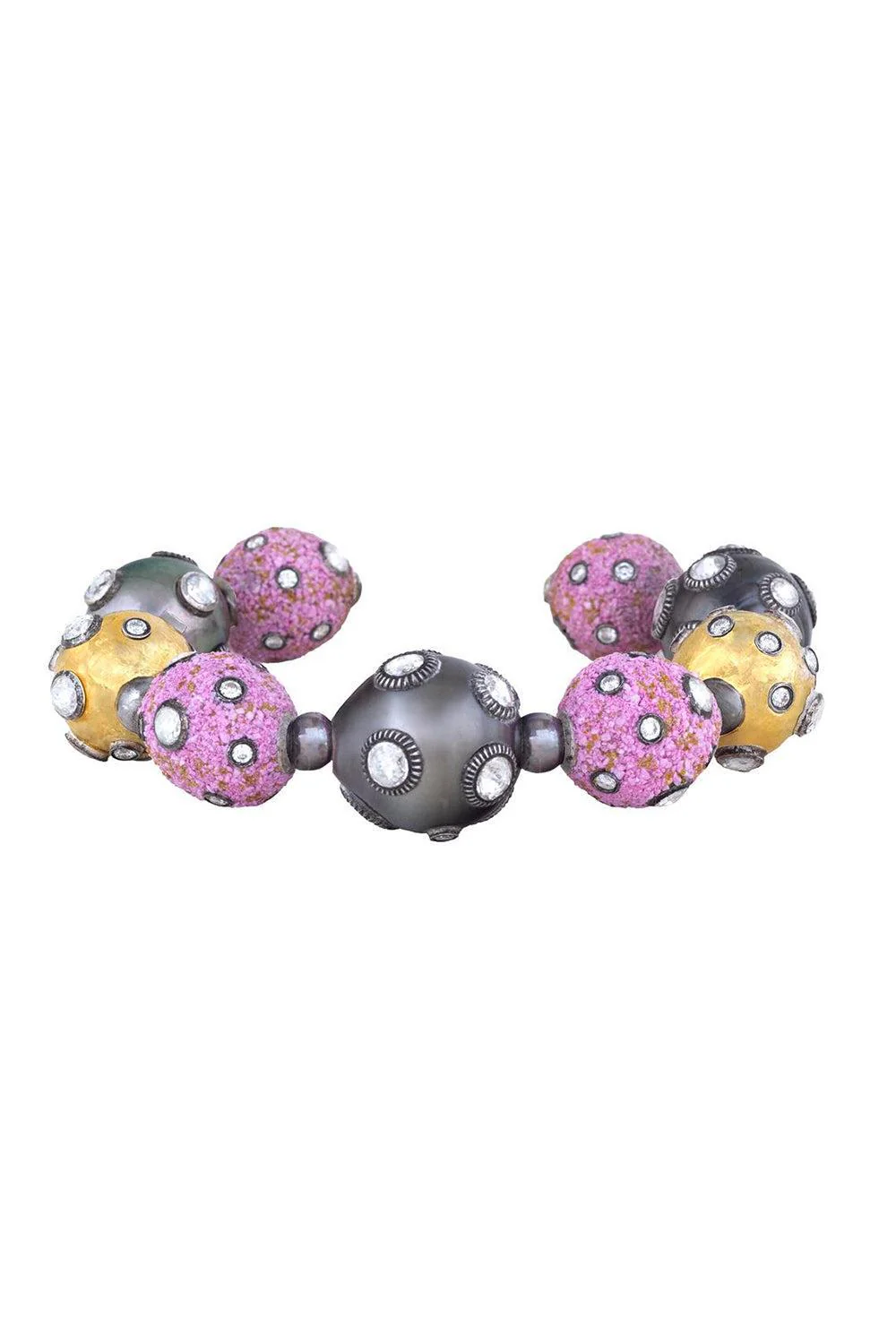 Pink Moasic Large Ball Bracelet