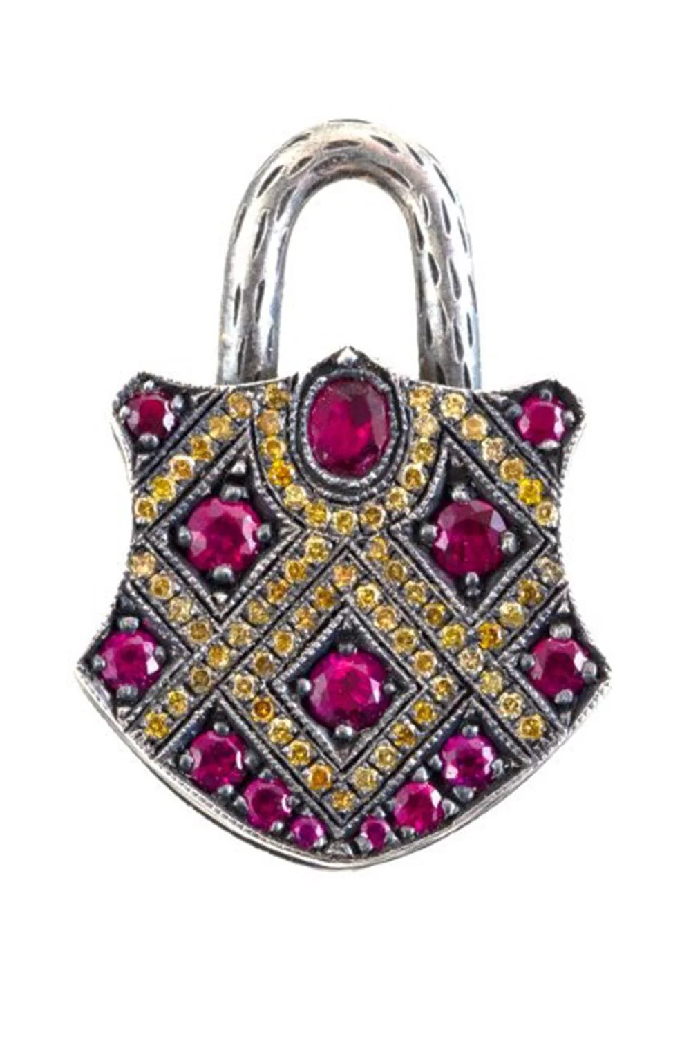 Ruby Diamond Medium Padlock Pendant