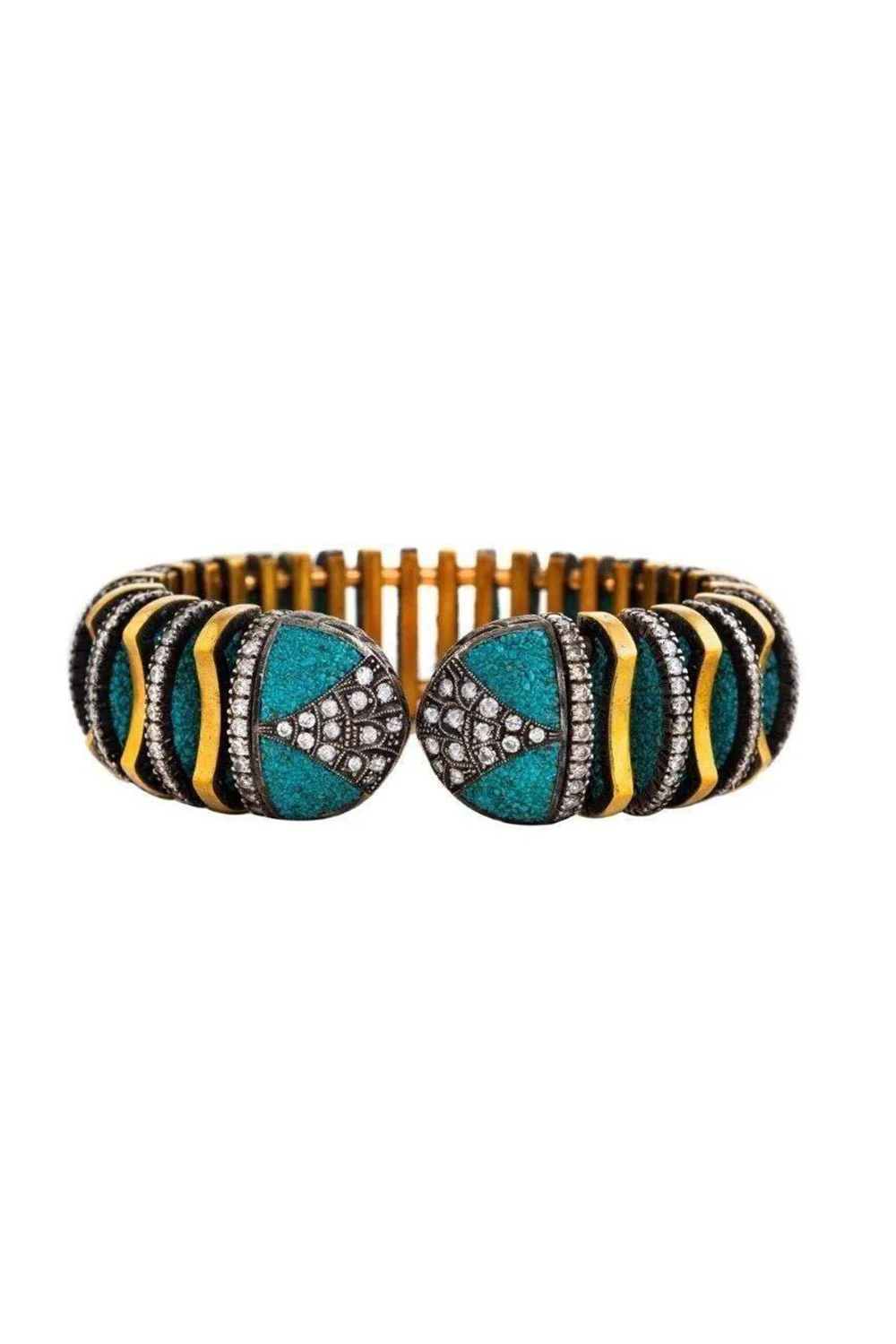 Turquoise Micro Mosaic Cuff Bracelet