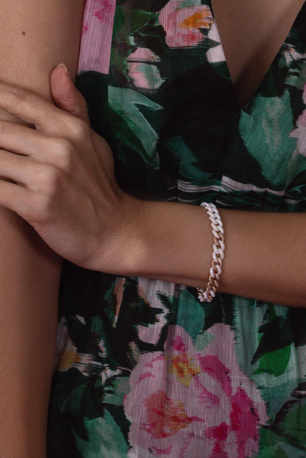 7 Pave Ceramic Medium Link Bracelet - Image 3