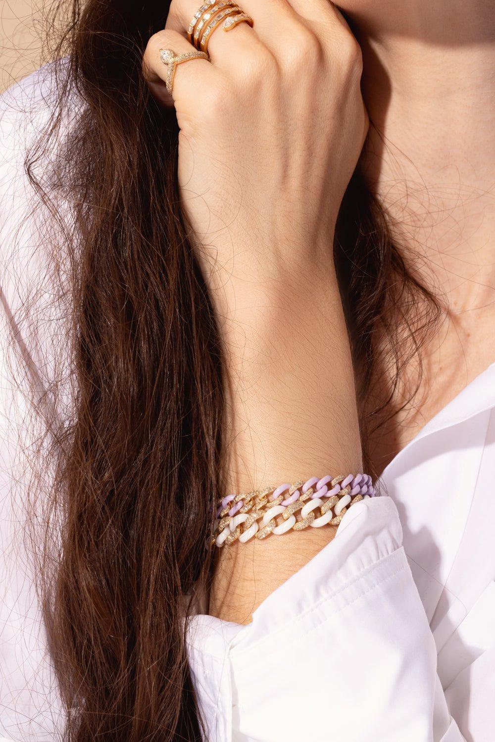 ALTERNATING PAVE CERAMIC ESSENTIAL LINK BRACELET - Image 4