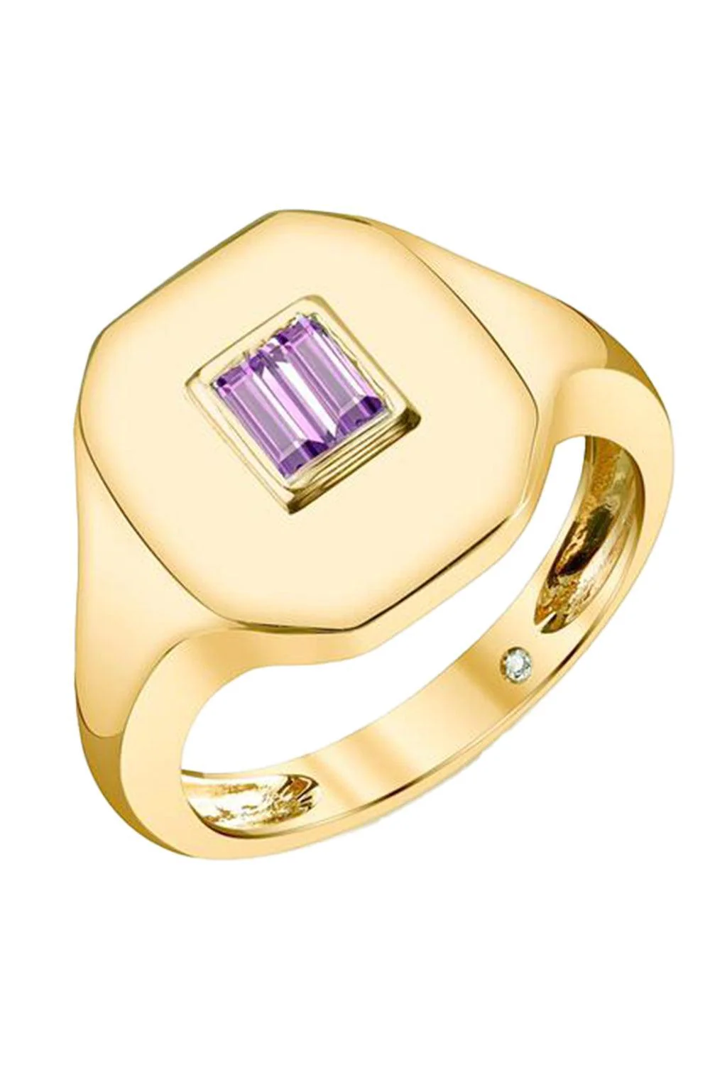 Amethyst Baguette Pinky Ring