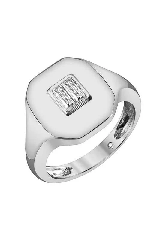 Baguette Diamond Pinky Ring - Image 3