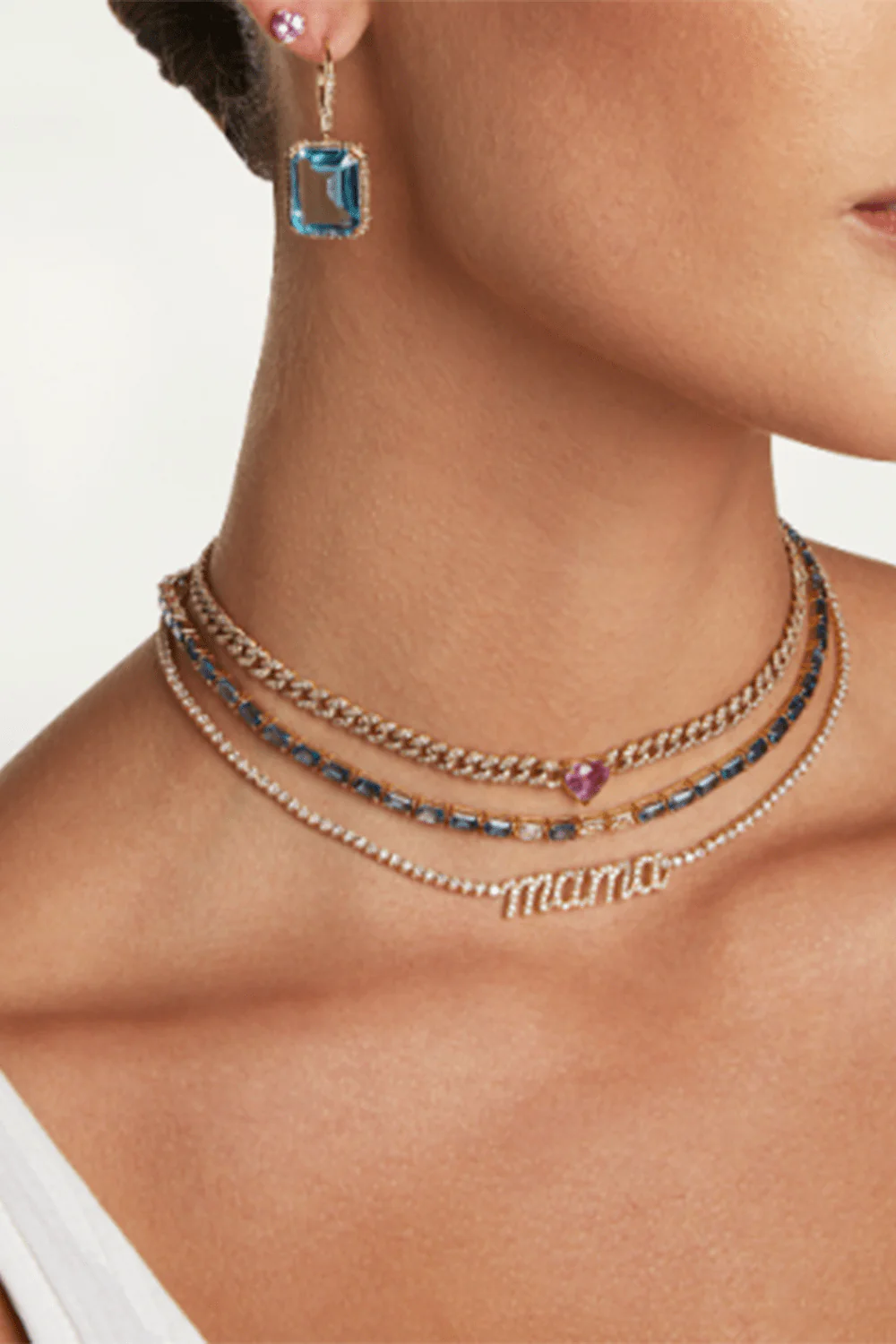 Blue Ceylon Sapphire Diamond Tennis Necklace - Image 5