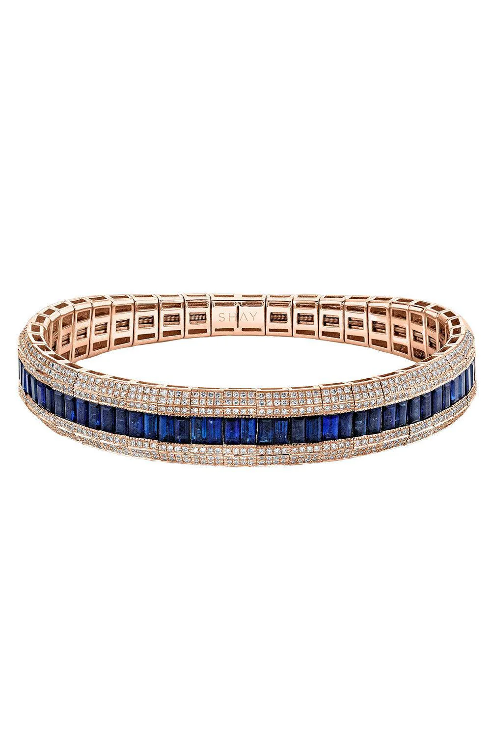 Blue Sapphire Diamond Stretch Bracelet