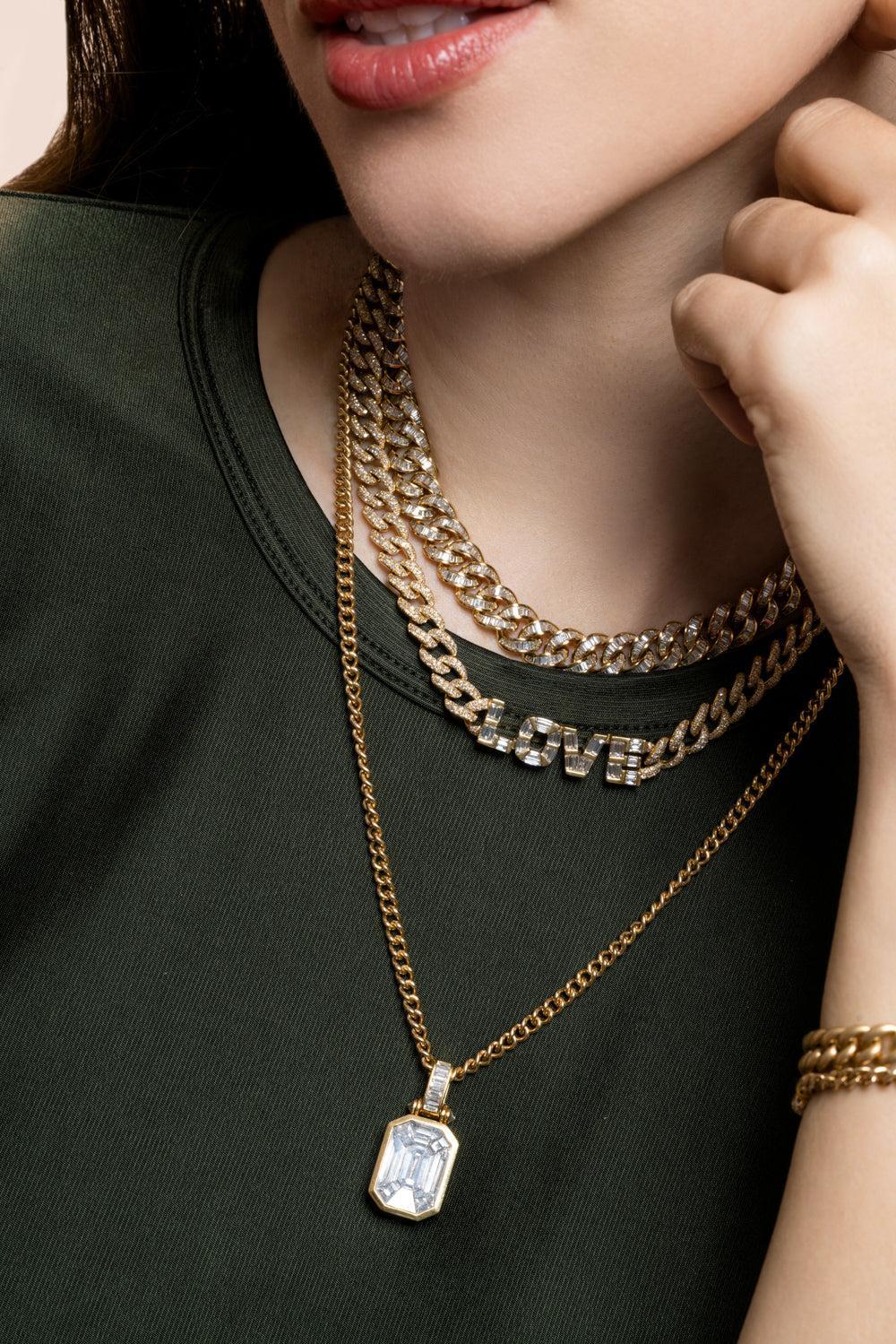 Diamond Baguette Essential Link Necklace - Image 4