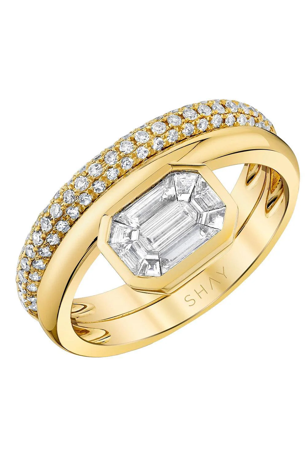 Diamond Floating Bezel Band Ring
