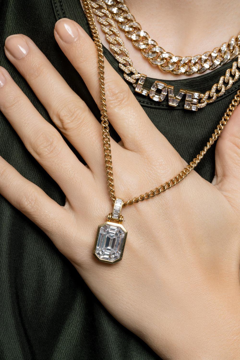 Diamond Illusion Large Pendant Necklace - Image 3