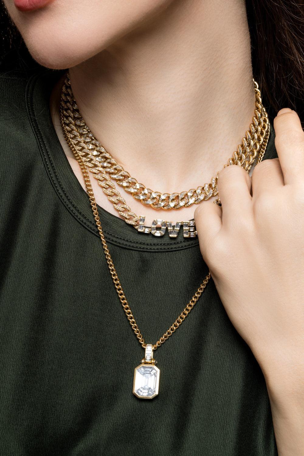 Diamond LOVE Medium Link Necklace - Image 4