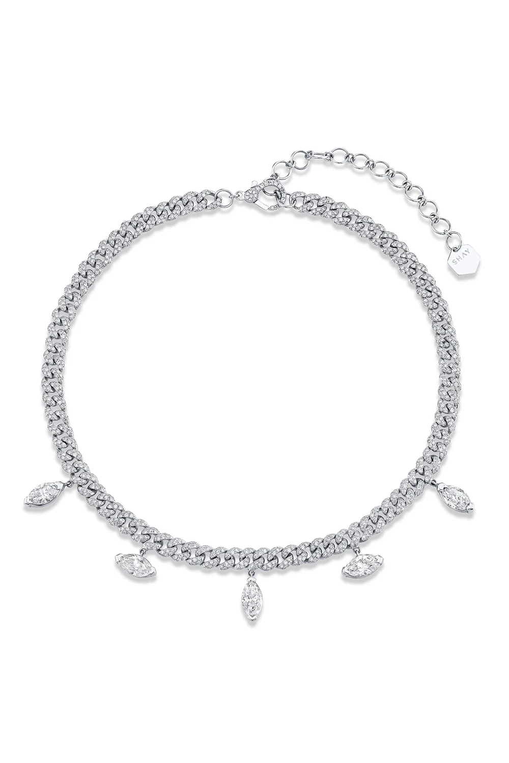 Diamond Marquise Drop Choker Necklace