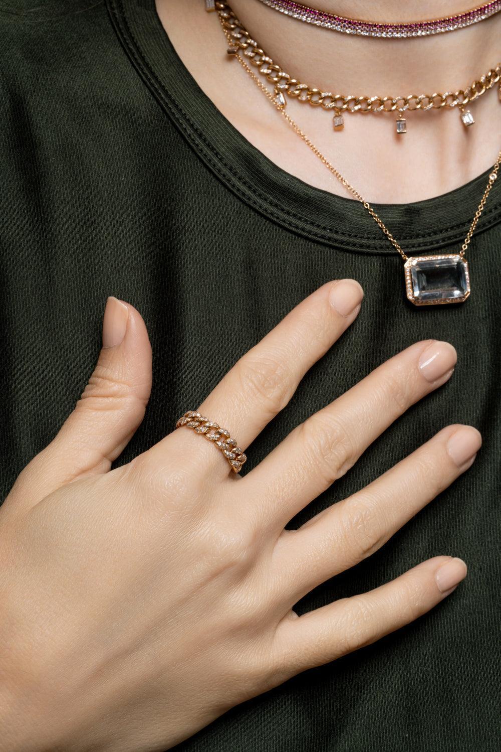 Diamond Mini Link Ring - Image 3