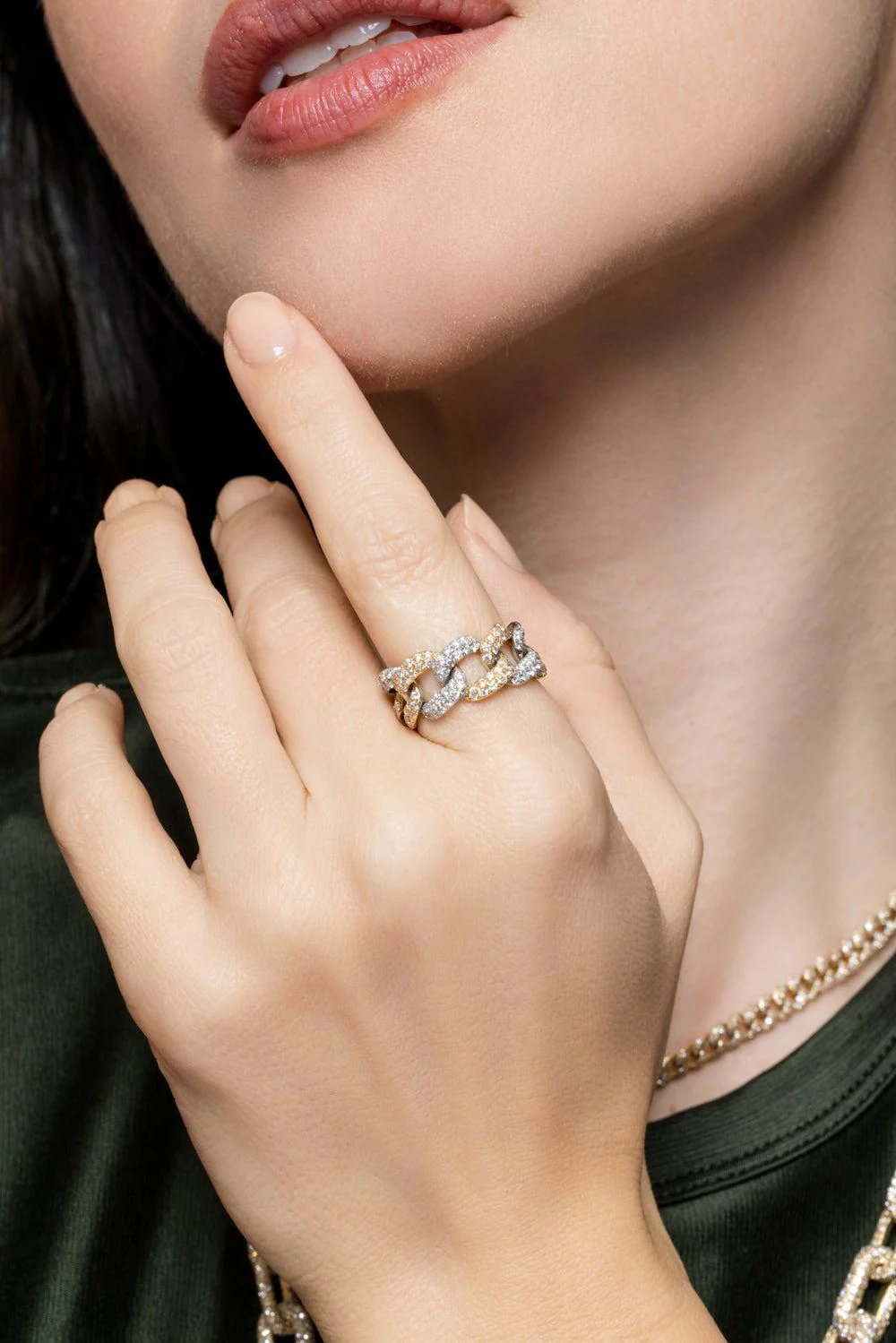 Diamond Two Tone Essential Link Ring - Image 3