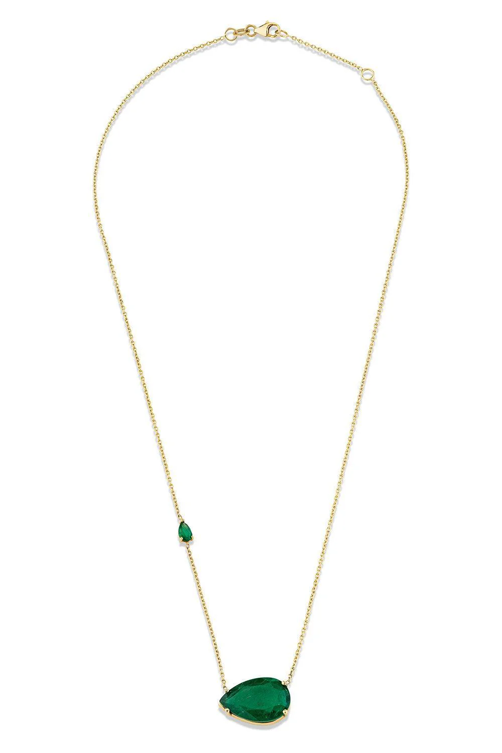 Emerald East West Pear Necklace