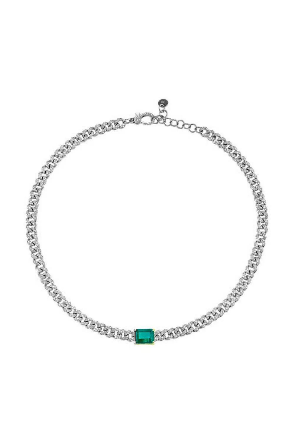 Emerald Pendant Link Necklace