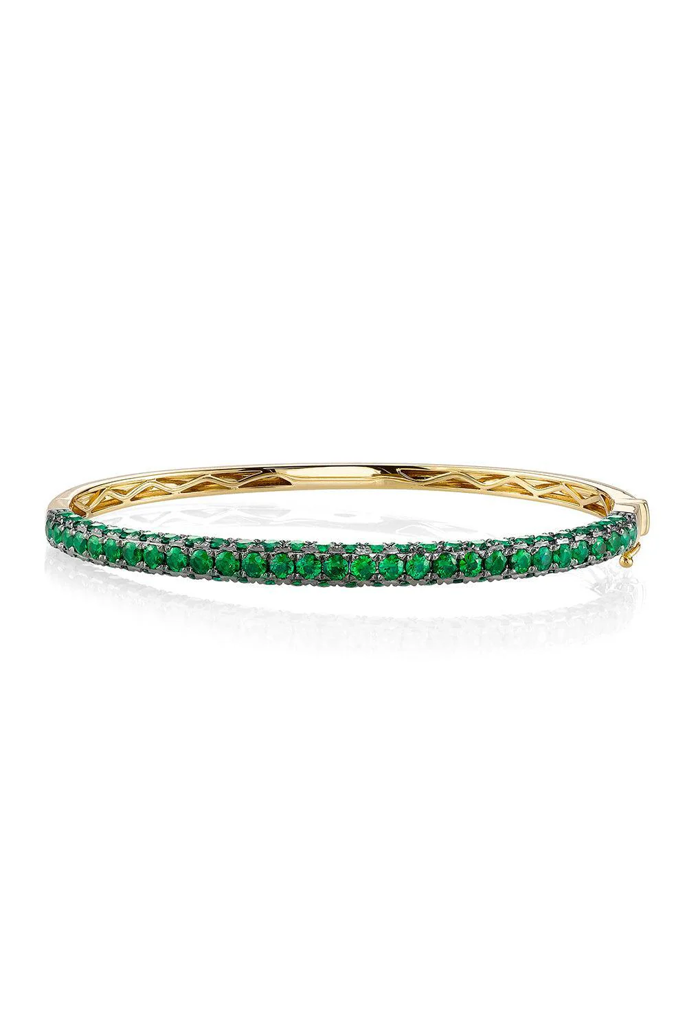 Emerald Three Sided Bangle Bracelet