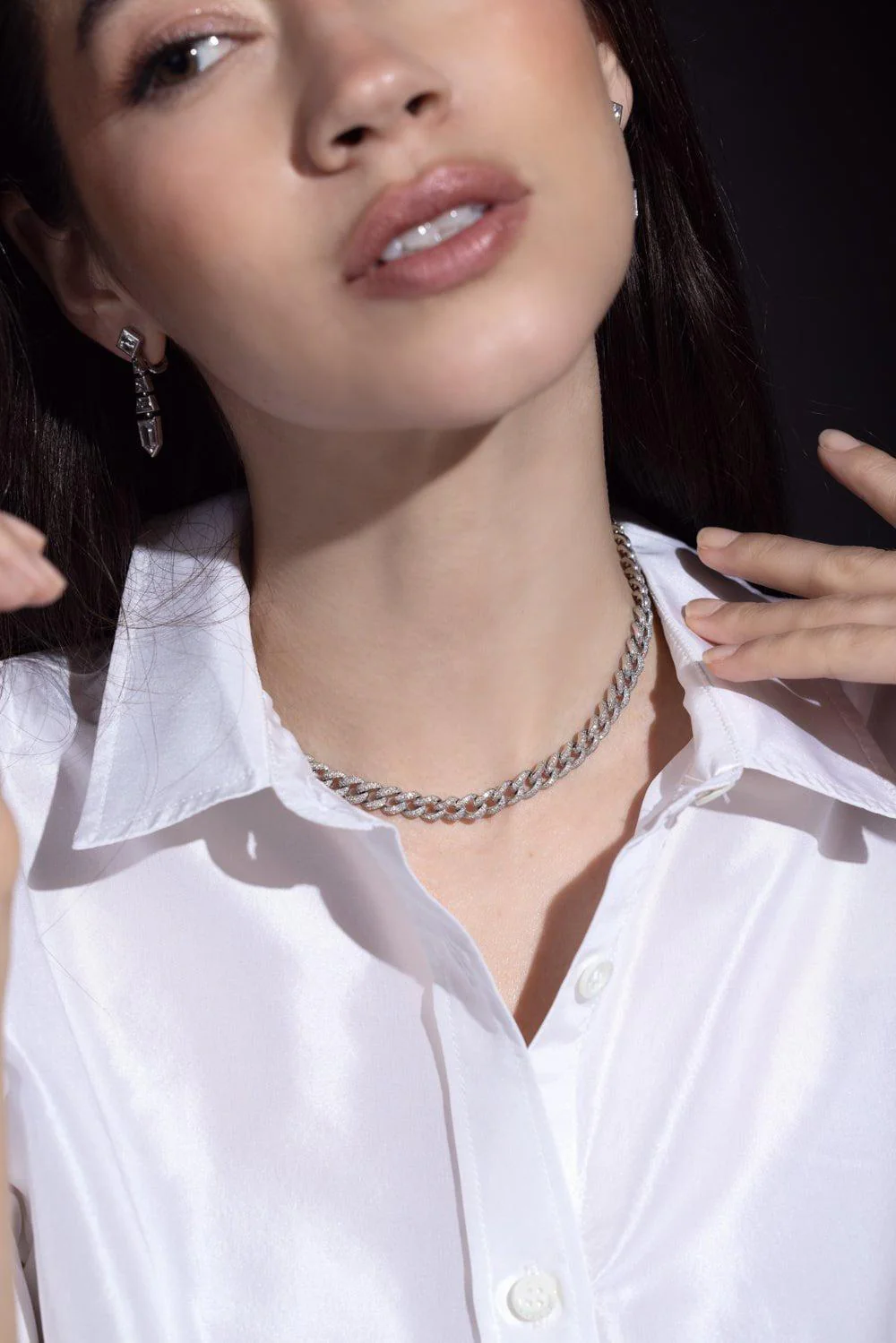 Full Pave Link Necklace - Image 2