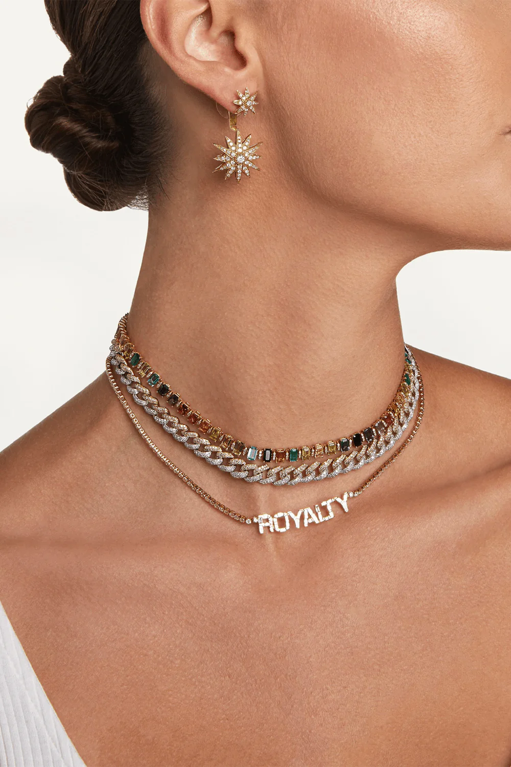 Gradual Pave Diamond Link Necklace - Image 2