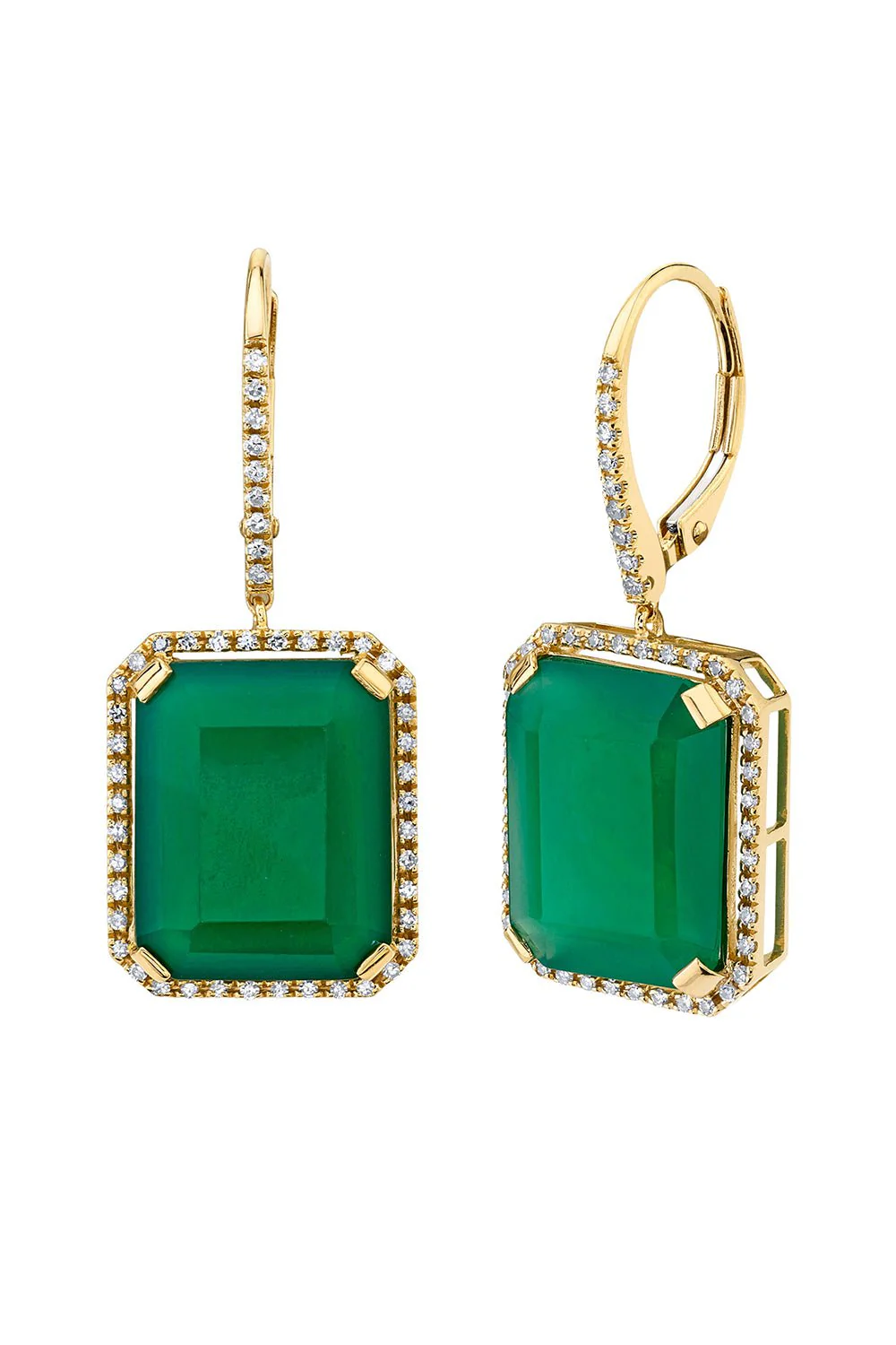 GREEN ONYX PORTRAIT EARRINGS