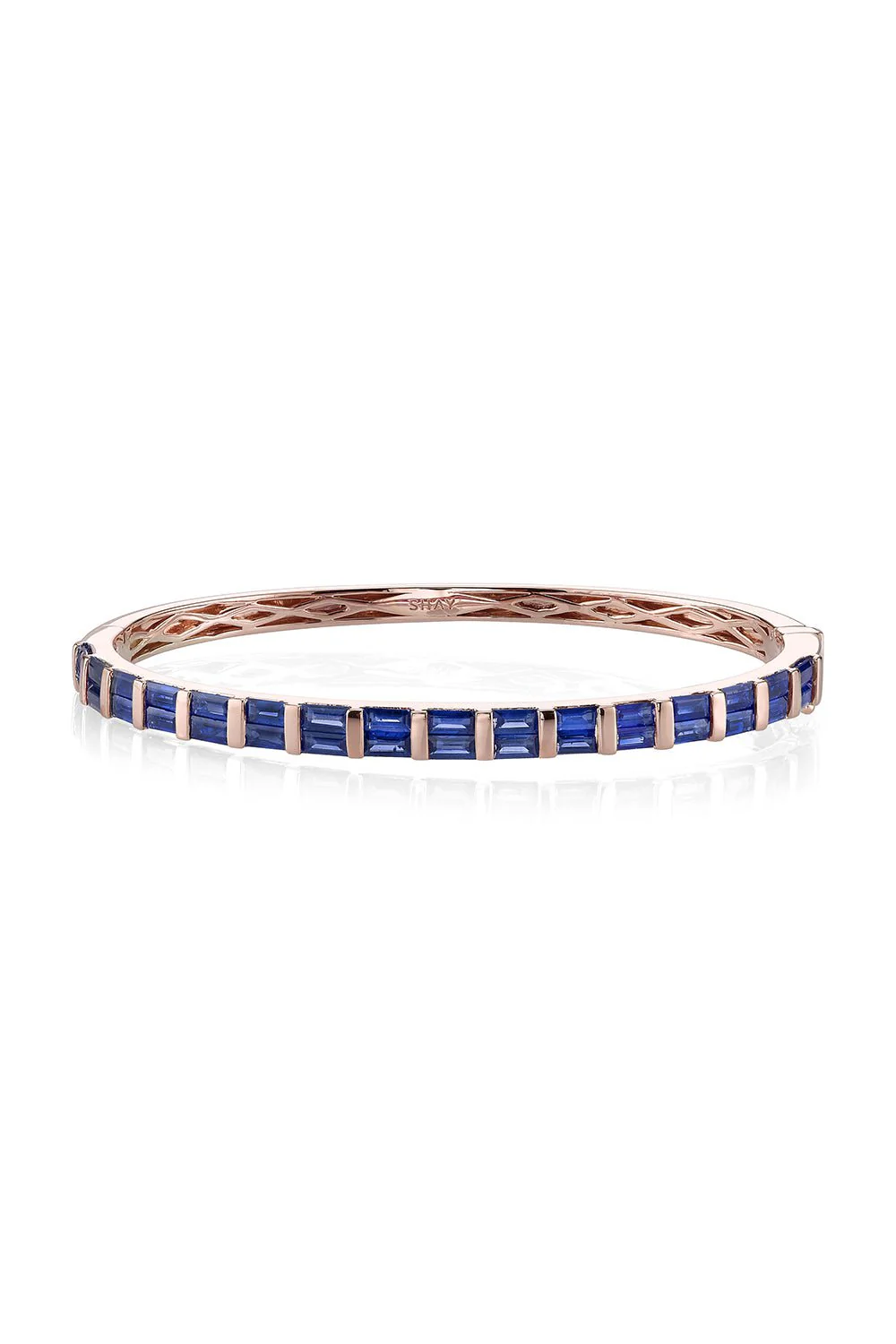 Half Baguette Blue Sapphire Bangle