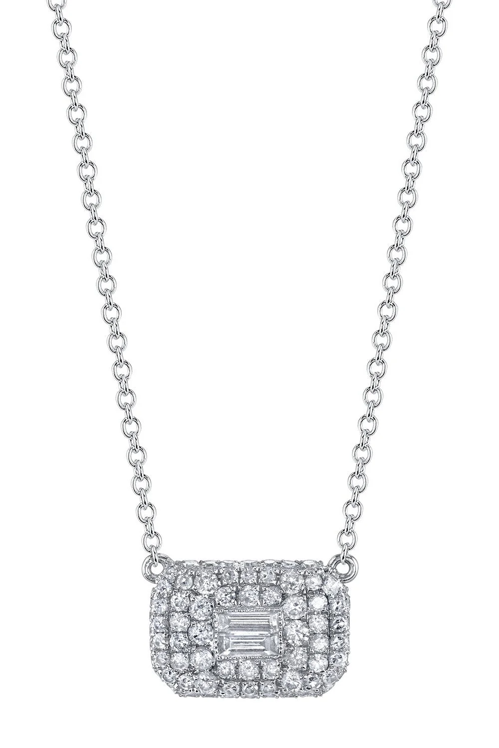 Pave Baguette Diamond Necklace