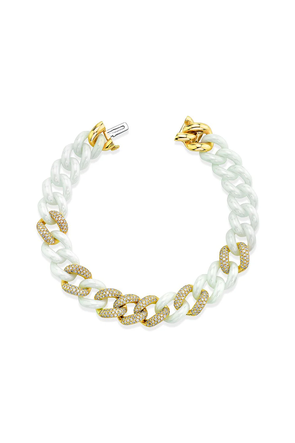 Pave White Ceramic Essential Link Bracelet