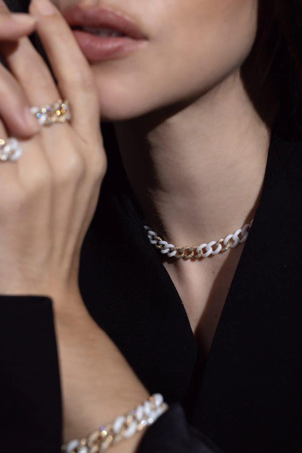 Pave White Ceramic Essential Link Bracelet - Image 3